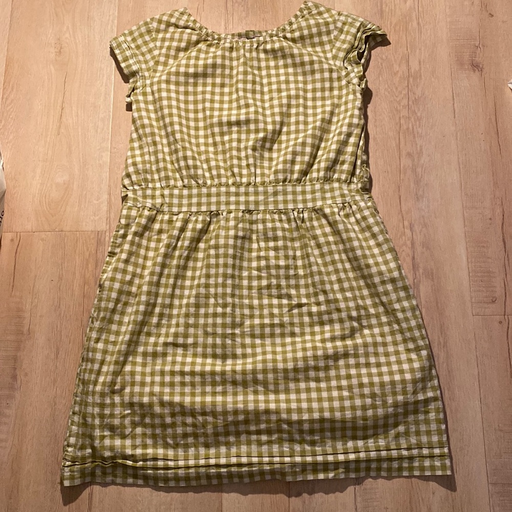 Olive Juice, gingham short sleeve dress, size 14
